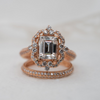 Bespoke Bridal Rings | 2.8ct Art Deco Lab Diamond 18k Rose Gold & Platinum