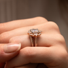 Bespoke Bridal Rings | 2.8ct Art Deco Lab Diamond 18k Rose Gold & Platinum