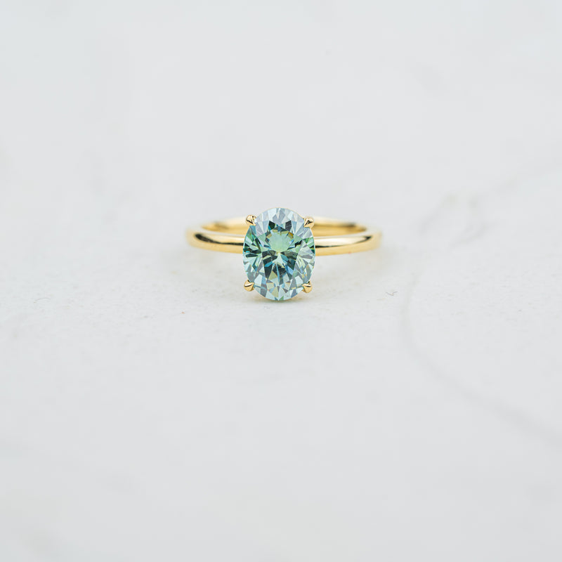 The Alice - Coloured Diamond | Oval Cut Diamond Four Claw Solitaire Engagement Ring
