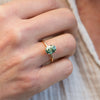 The Alice Ring | Seafoam Green Oval Moissanite Four Claw Solitaire