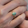 The Alice Ring | Seafoam Green Oval Moissanite Four Claw Solitaire