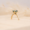 The Alice Ring | Seafoam Green Oval Moissanite Four Claw Solitaire