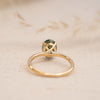The Alice Ring | Seafoam Green Oval Moissanite Four Claw Solitaire