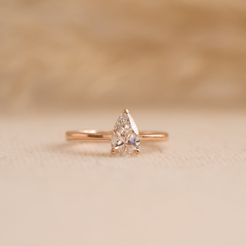 The Ali Ring by Ethica Diamonds with 0.75ct pear cut lab grown diamond centre stone