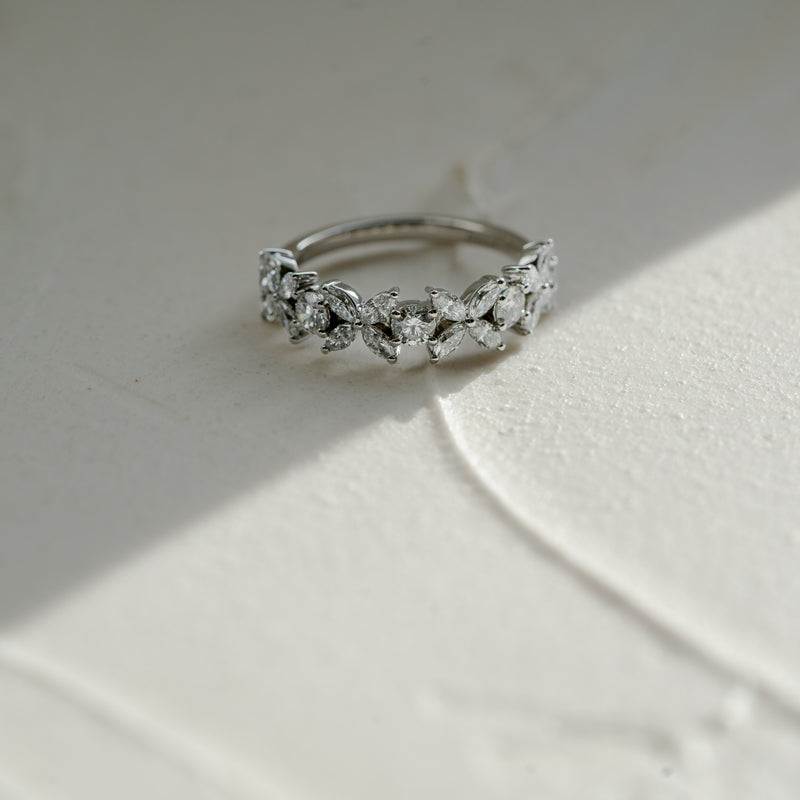 The Avril | Marquise & Round Cut Lab Diamond Nature Inspired Engagement Ring
