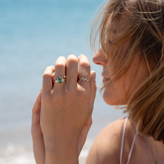 The Bryher Ring | VS1 D-E Lab Diamonds. 100% Recycled 9k Gold Stacking