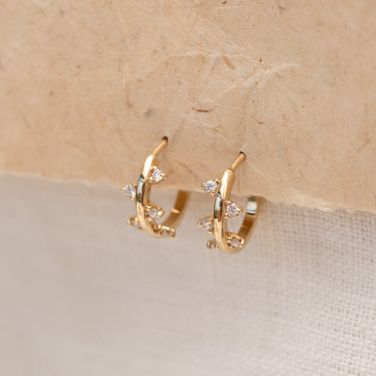 The Bryher Earrings | VS1 D-E Lab Diamonds. 100% Recycled 9k Gold Huggies