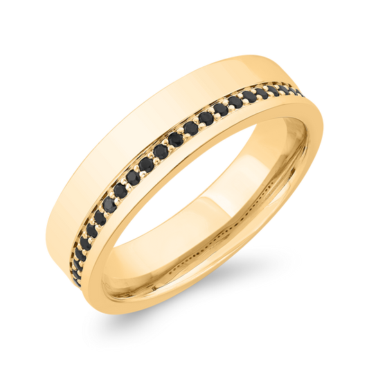 The Eustace Ring | Round Brilliant Half Set Black Lab Diamond Band