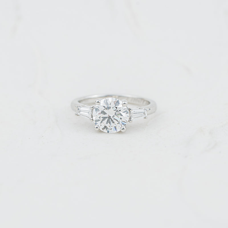 The Clementine | Round & Tapered Baguette Lab Diamond Trilogy Engagement Ring