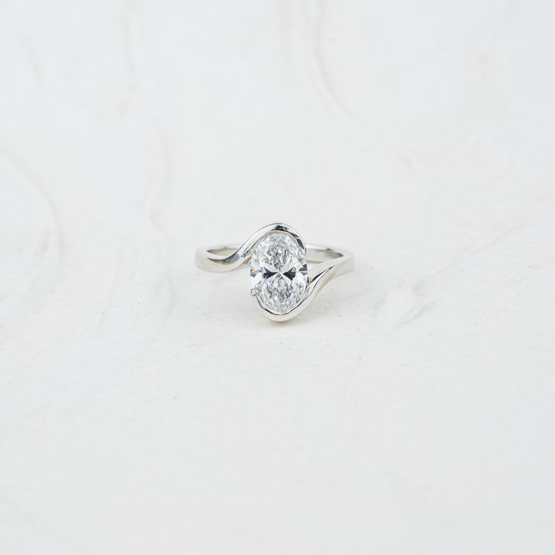 The Coralie | Oval Lab Diamond Bipass Solitaire Engagement Ring