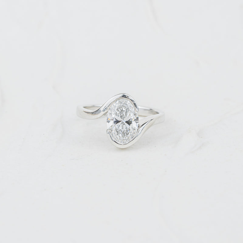 The Coralie | Oval Lab Diamond Bipass Solitaire Engagement Ring
