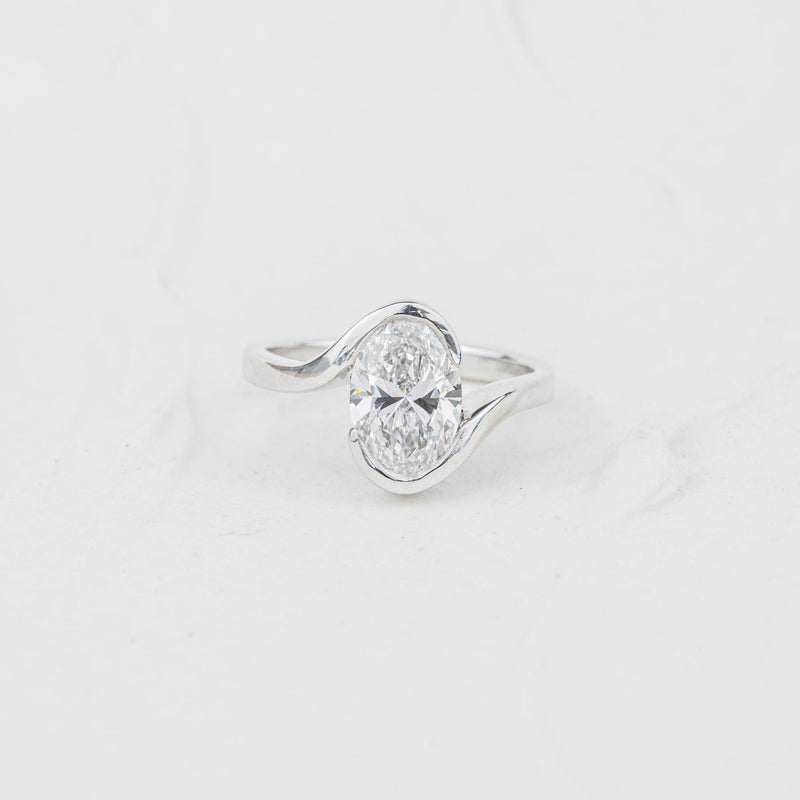 The Coralie | Oval Lab Diamond Bipass Solitaire Engagement Ring