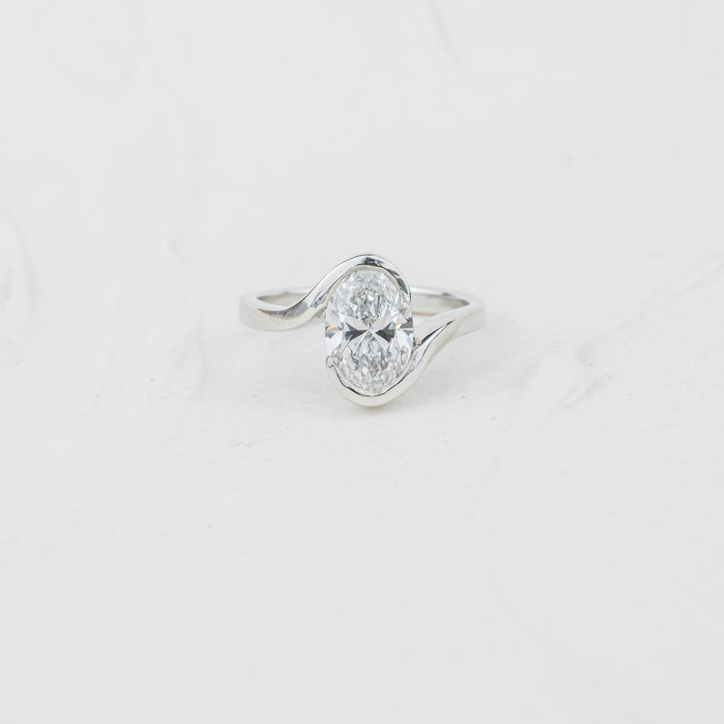 The Coralie | Oval Lab Diamond Bipass Solitaire Engagement Ring