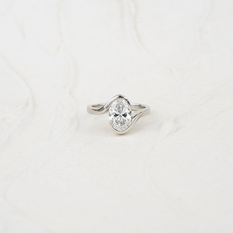 The Coralie | Oval Lab Diamond Bipass Solitaire Engagement Ring
