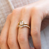Coralie Ring by Ethica Diamonds, oval lab grown diamond in semi-bezel bypass setting