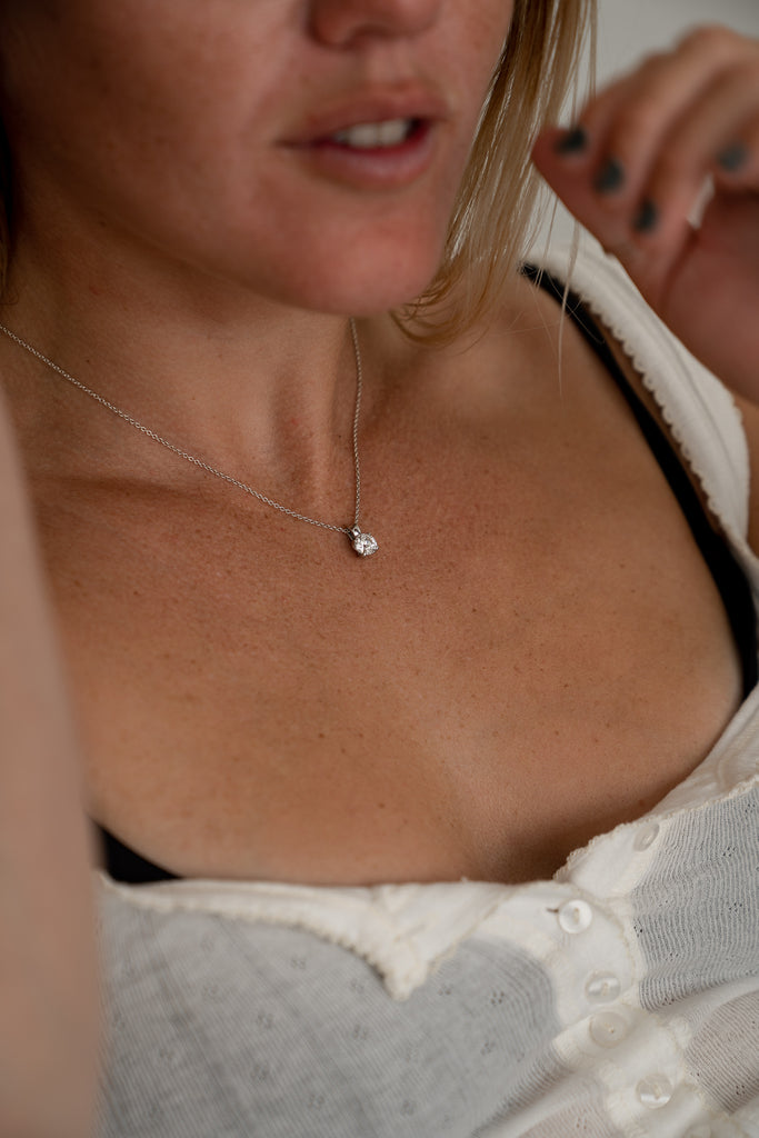 The Maura Pendant | 1.25ct D-E VVS1 Round 18k Gold Classic Solitaire