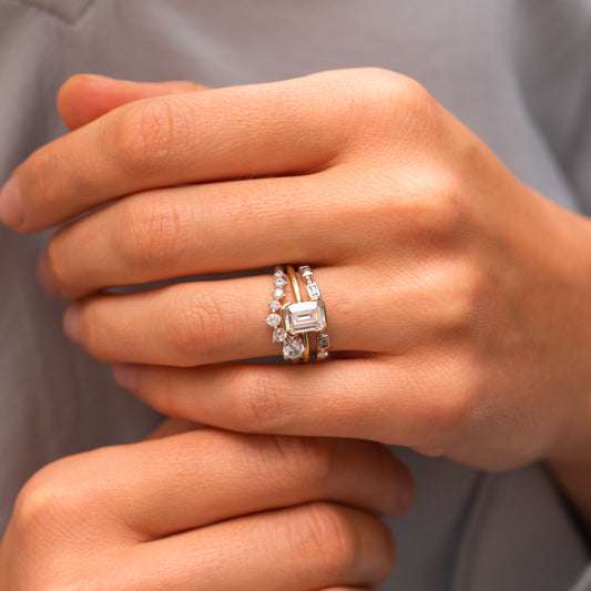 The Juno Ring | Lab Diamond Modern Baguette Dainty Band