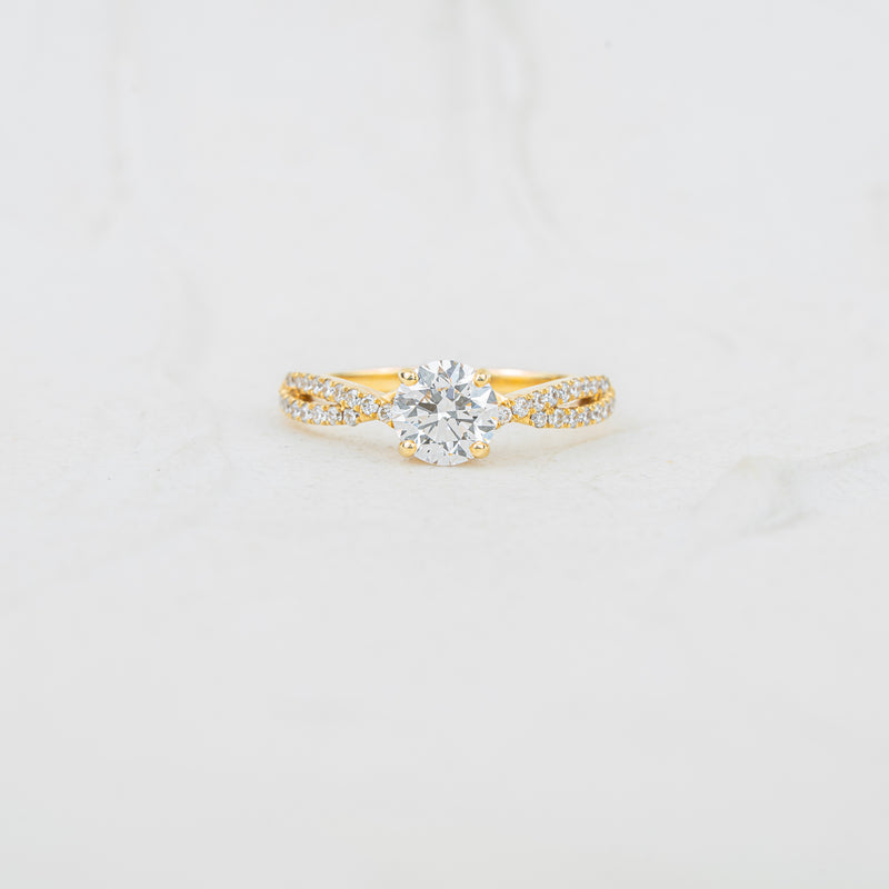 The Delphi | Round Lab Diamond Twisted Shank Shoulder Set Engagement Ring