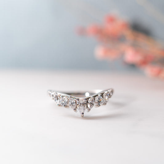 The Dipa Ring | Lab Diamond Vintage Crown Stacking Band