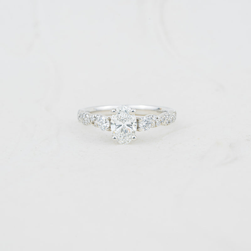 The Eloise | Oval & Round Lab Diamond Twisted Accented Engagement Ring