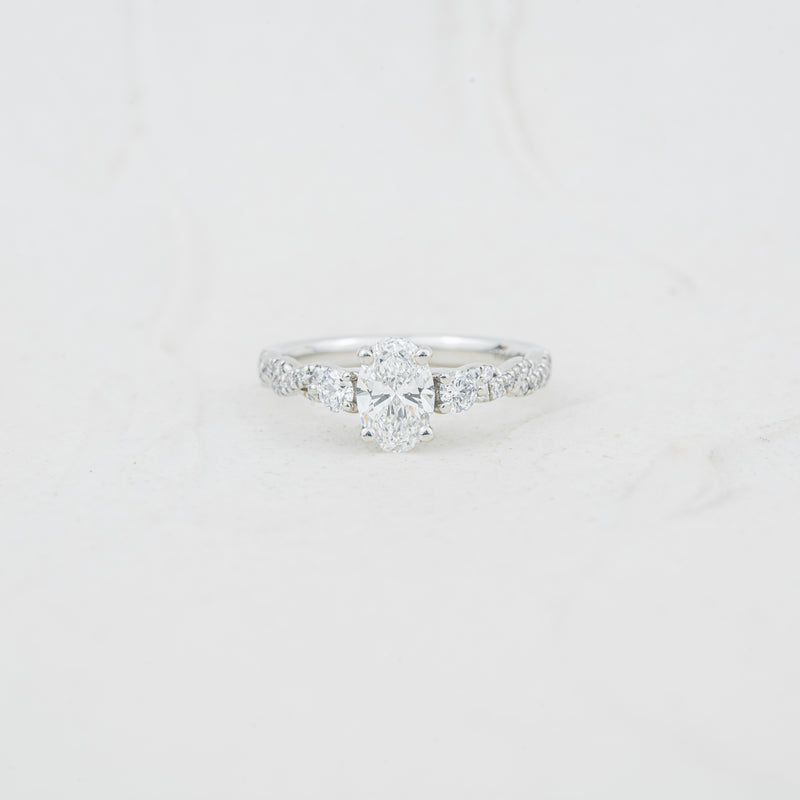 The Eloise | Oval & Round Lab Diamond Twisted Accented Engagement Ring