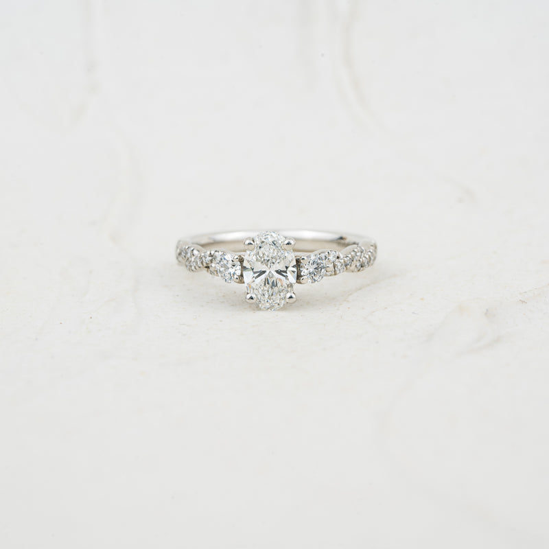 The Eloise | Oval & Round Lab Diamond Twisted Accented Engagement Ring