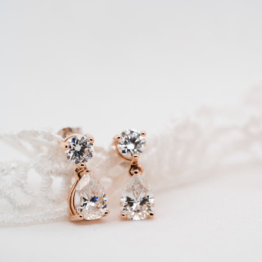 The Beau Earrings | Pear & Round Lab Diamond Classic Drops