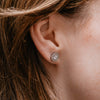 The Diana Earrings | 0.78ct D-E VVS1 Round Halo 9k White Gold