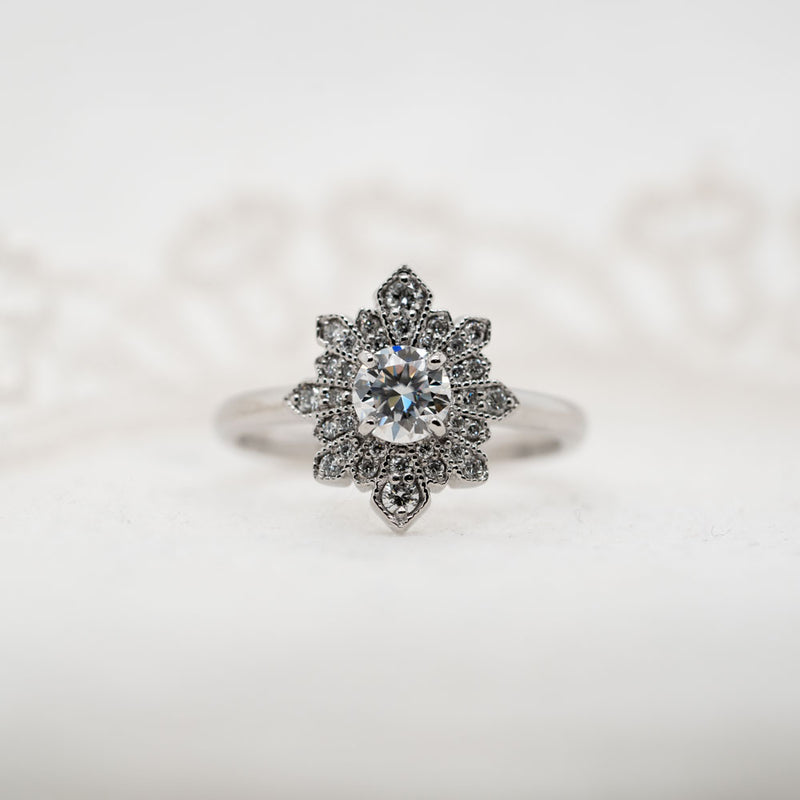 The Eugenie | Lab Diamond Edwardian Statement Halo Engagement Ring