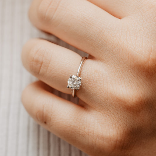 The Frankie Ring | 0.65ct VS1 Lab Diamond Round Four Claw Engagement Solitaire 18k White Gold