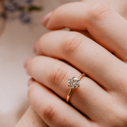 The Marabelle Ring | Round Lab Diamond Six Claw Engagement Solitaire