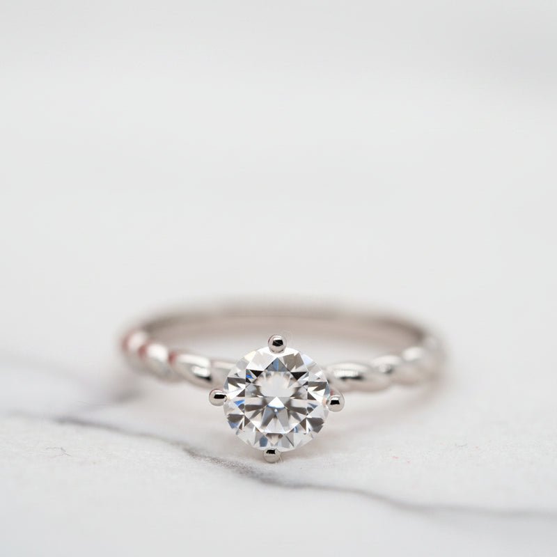 The Ophelia | Round Cut Lab Diamond Rope Solitaire Engagement Ring