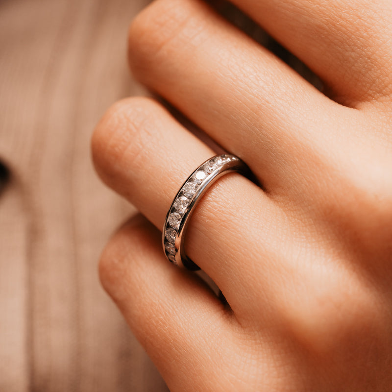 The Tania Ring | Lab Diamond Half Channel Set Wedding