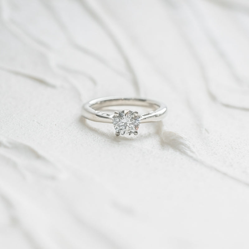 The Evangeline | Round Lab Diamond Vintage Accented Engagement Ring