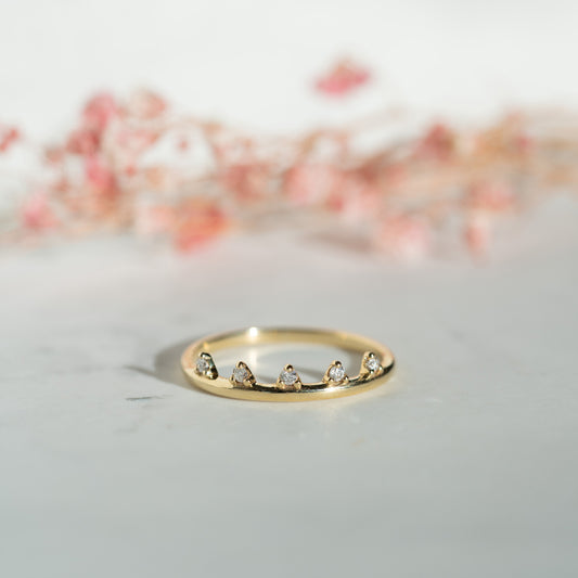 The Ewella Ring | VS1 D-E Lab Diamond. 100% Recycled 9k Gold Stacking