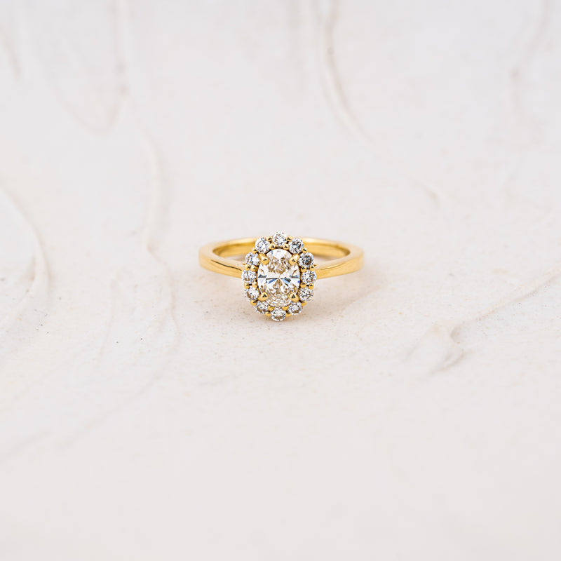 The Fleur | Oval & Round Lab Diamond Vintage Halo Engagement Ring