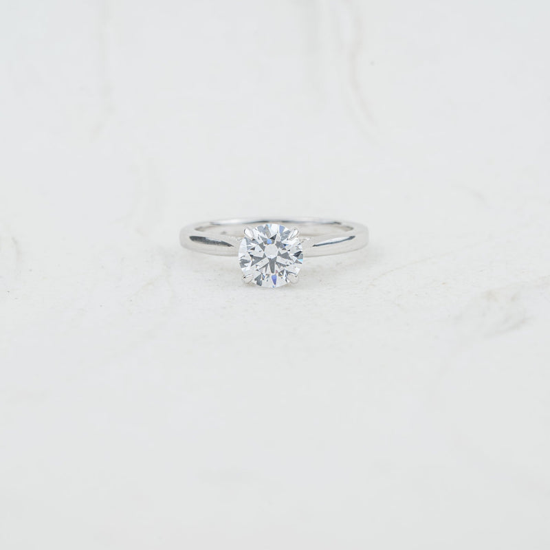 The Flor | Round Lab Diamond Hidden Halo Solitaire Engagement Ring