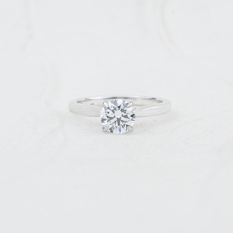 The Flor | Round Lab Diamond Hidden Halo Solitaire Engagement Ring