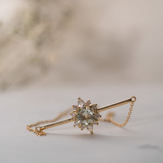 The Karensa Bracelet | VS1 D-E Lab Diamonds. Ethical Gemstone. 100% Recycled 9k Gold Halo