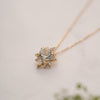 The Karensa Pendant | VS1 D-E Lab Diamonds. Ethical Gemstone. 100% Recycled 9k Gold Halo