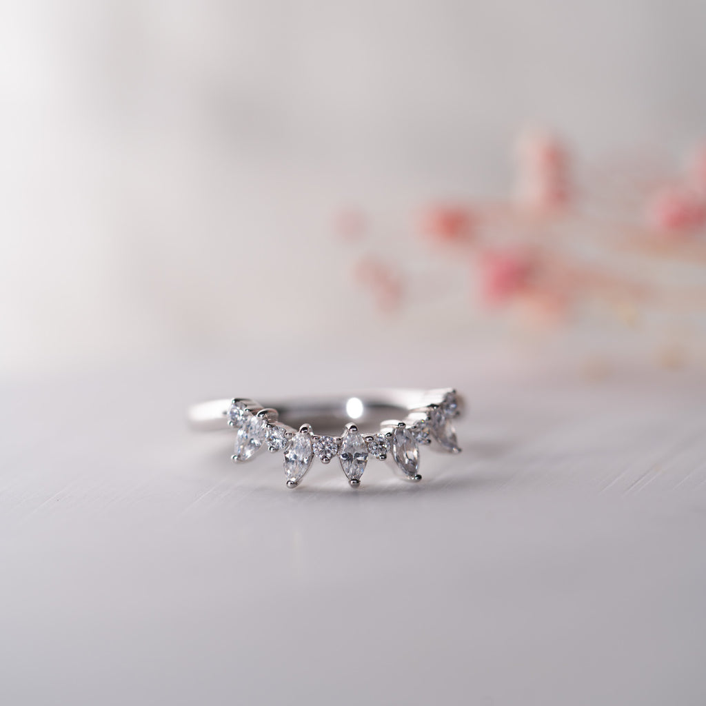 The Kira Ring | Lab Diamond Shaped Tiara Stacking Band