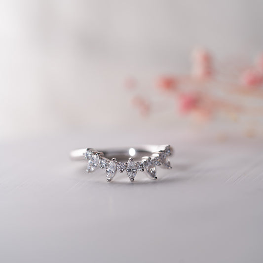 The Kira Ring | Lab Diamond Shaped Tiara Stacking Band