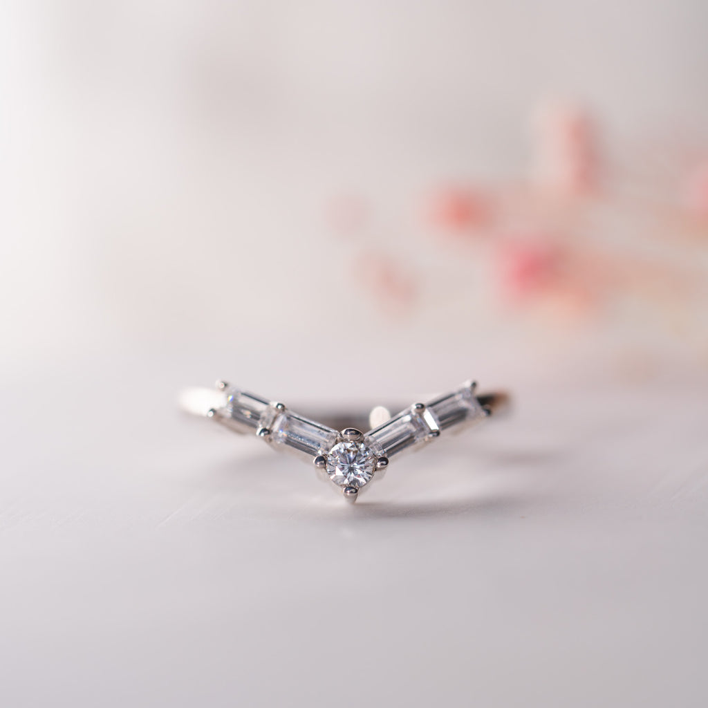 The Lainey Ring | Lab Diamond Chevron Stacking Band