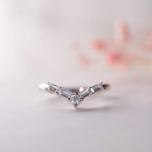 The Lainey Ring | Lab Diamond Chevron Stacking Band