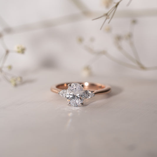 The Marina Ring | Oval & Pear Lab Diamond Engagement Trilogy