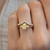 The Marina Ring | 1.13ct Oval & Pear Fancy Yellow Lab Diamond Engagement Trilogy