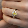 The Marina Ring | 1.13ct Oval & Pear Fancy Yellow Lab Diamond Engagement Trilogy