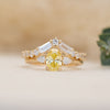 The Marina Ring | 1.13ct Oval & Pear Fancy Yellow Lab Diamond Engagement Trilogy