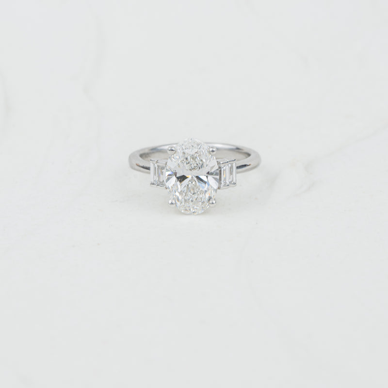 The Marni | Oval Lab Diamond Accented Art Deco Engagement Ring