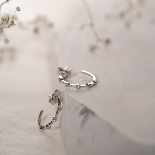 The Merouda Earrings | VS1 D-E Lab Diamonds. 100% Recycled 9k Gold Huggies